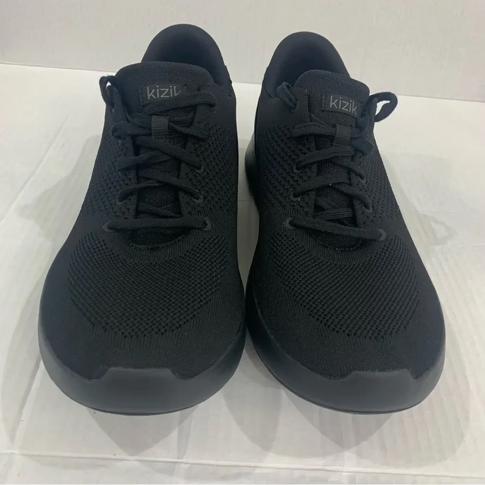 Kizik Lima Men Size 14 W 15.5 Wide Knit Hands Free Lace Up Black Sneakers Shoes